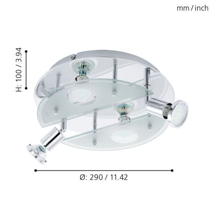 EGLO 93085 - LED Takbelysning CABO 1 4xGU10/3W