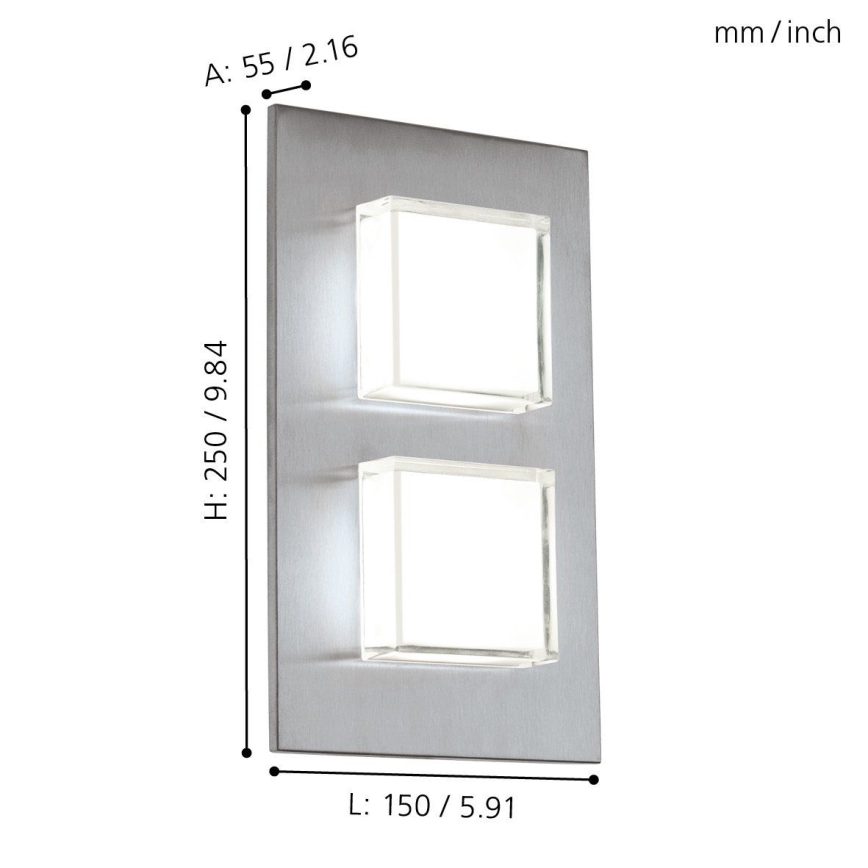 Eglo 93365 - LED utomhus Väggbelysning PIAS 2xLED/2.5W/230V