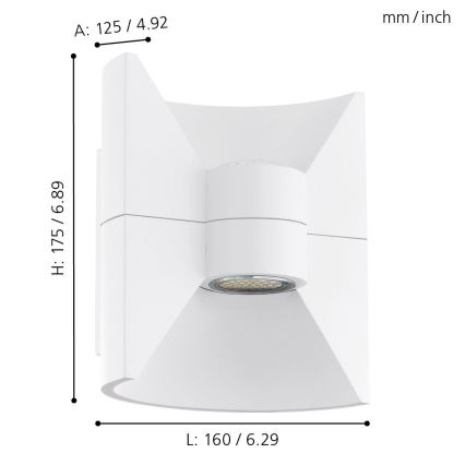 Eglo 93367 - LED Väggbelysning REDONDO vit 2xLED-SMD/2.5W/230V