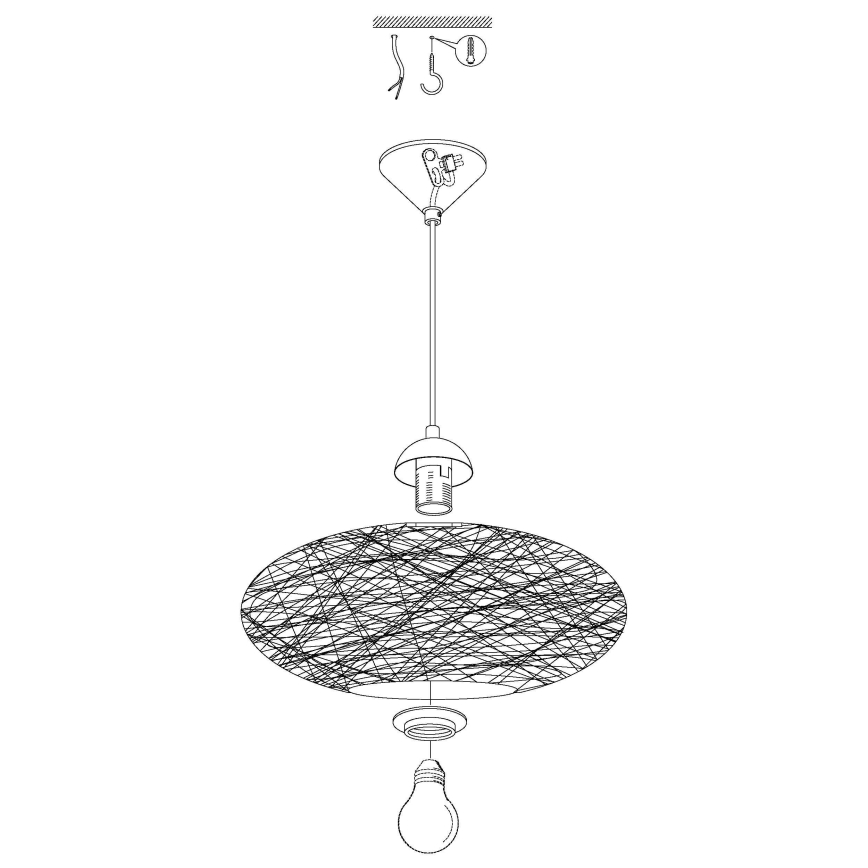 Eglo 93373 - Hängande lampa CAMPILO 1xE27/60W/230V