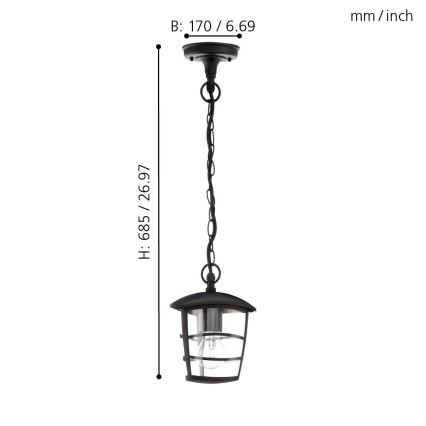 Eglo 93406 - LED Utomhus Ljuskrona ALORIA 1xE27/8,5W/230V IP44
