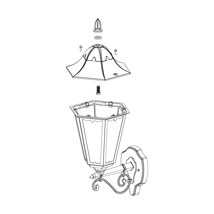 Eglo - Utomhus vägglampa 1xE27/60W/230V IP44