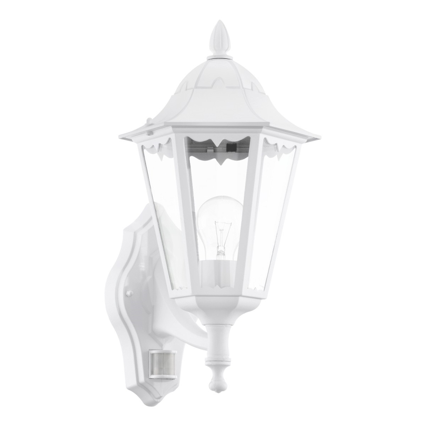 Eglo 93447 - Utomhus Väggbelysning med sensor NAVEDO 1xE27/60W/230V