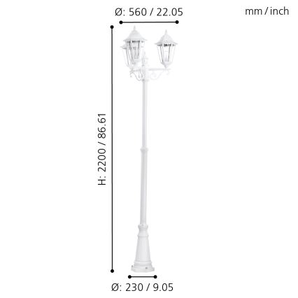 Eglo 93454 Utomhuslampa NAVEDO 3xE27/60W/230V