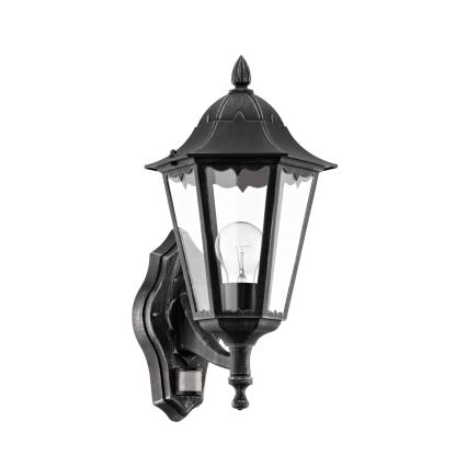 Eglo 93458 - Utomhus Väggbelysning med sensor NAVEDO 1xE27/60W/230V