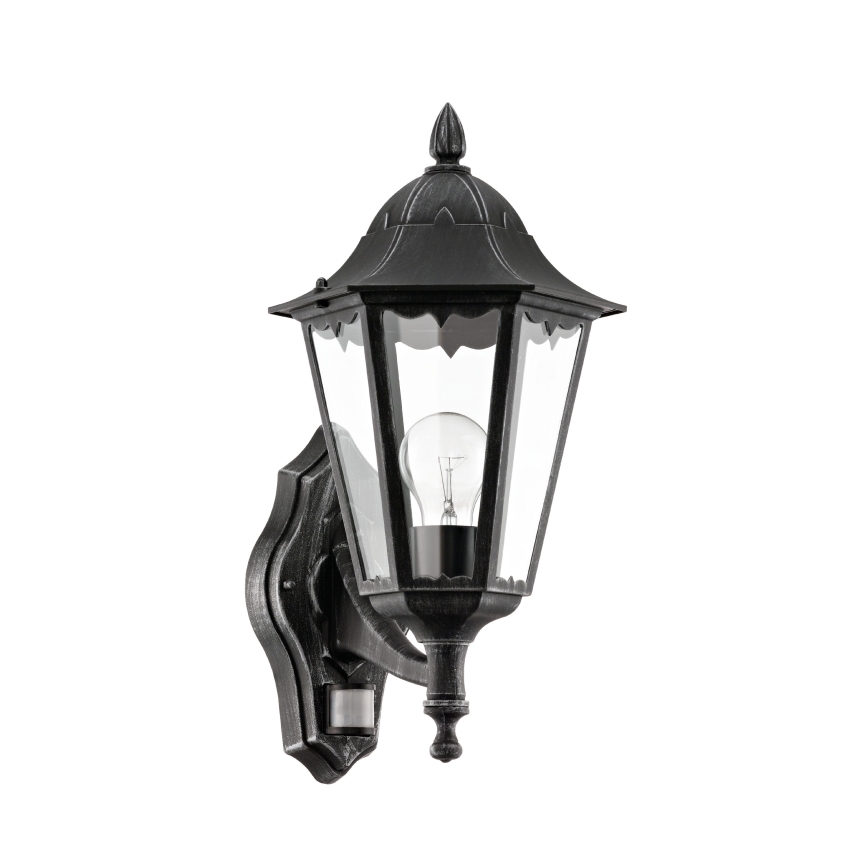 Eglo 93458 - Utomhus Väggbelysning med sensor NAVEDO 1xE27/60W/230V