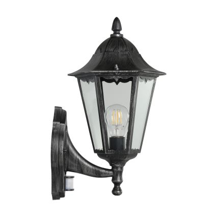 Eglo 93458 - Utomhus Väggbelysning med sensor NAVEDO 1xE27/60W/230V