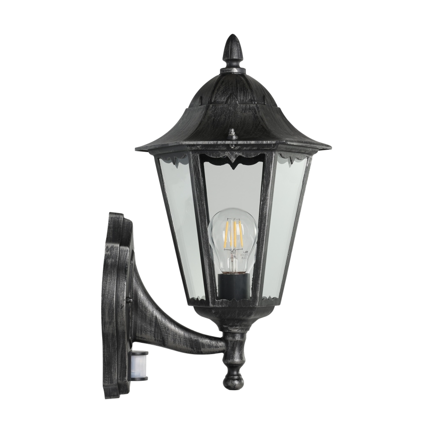 Eglo 93458 - Utomhus Väggbelysning med sensor NAVEDO 1xE27/60W/230V