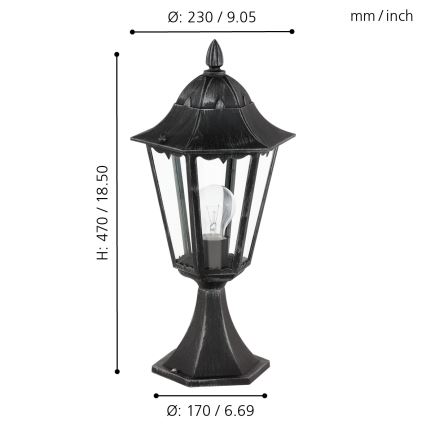 Eglo 93462 - Utomhuslampa NAVEDO 1xE27/60W/230V