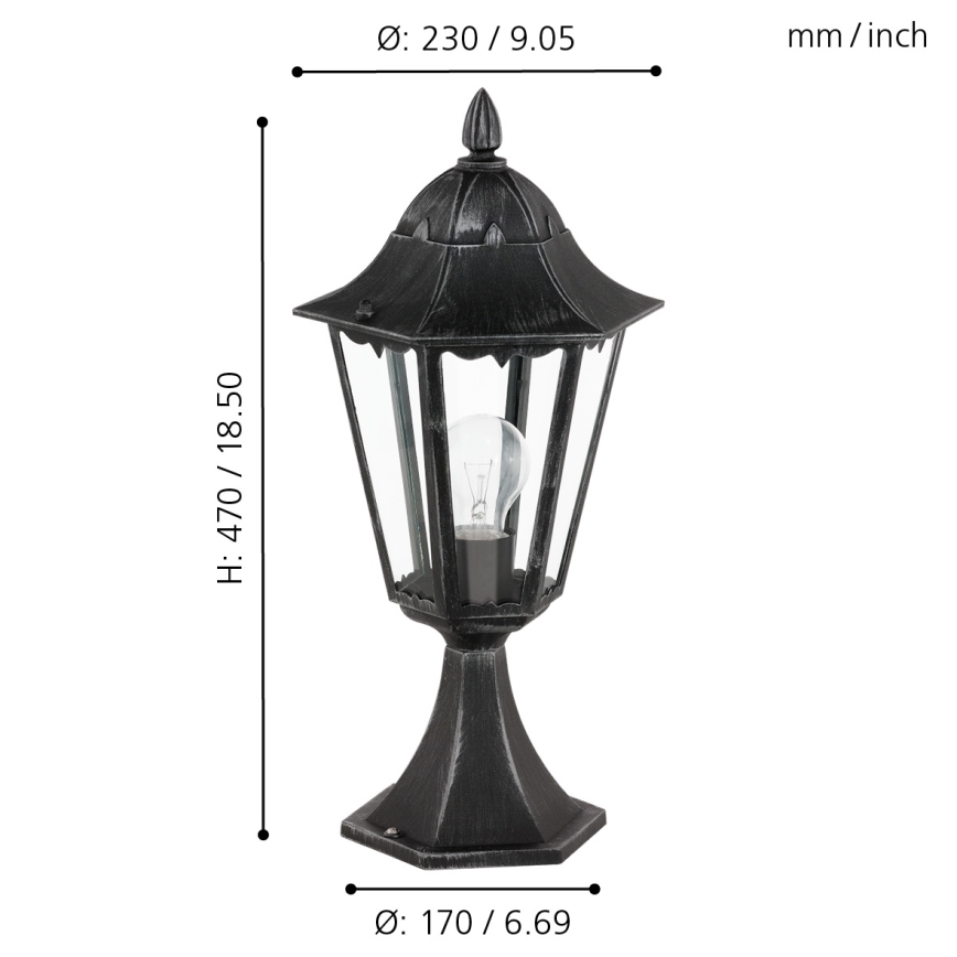 Eglo 93462 - Utomhuslampa NAVEDO 1xE27/60W/230V