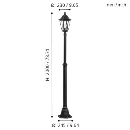 EGLO - Utomhuslampa 1xE27/60W IP44