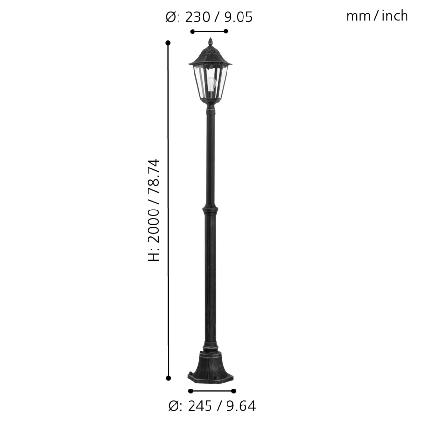 EGLO - Utomhuslampa 1xE27/60W IP44