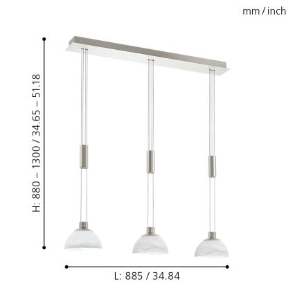 Eglo 93468 - LED Hängande lampa MONTEFIO 3xLED/6W/230V