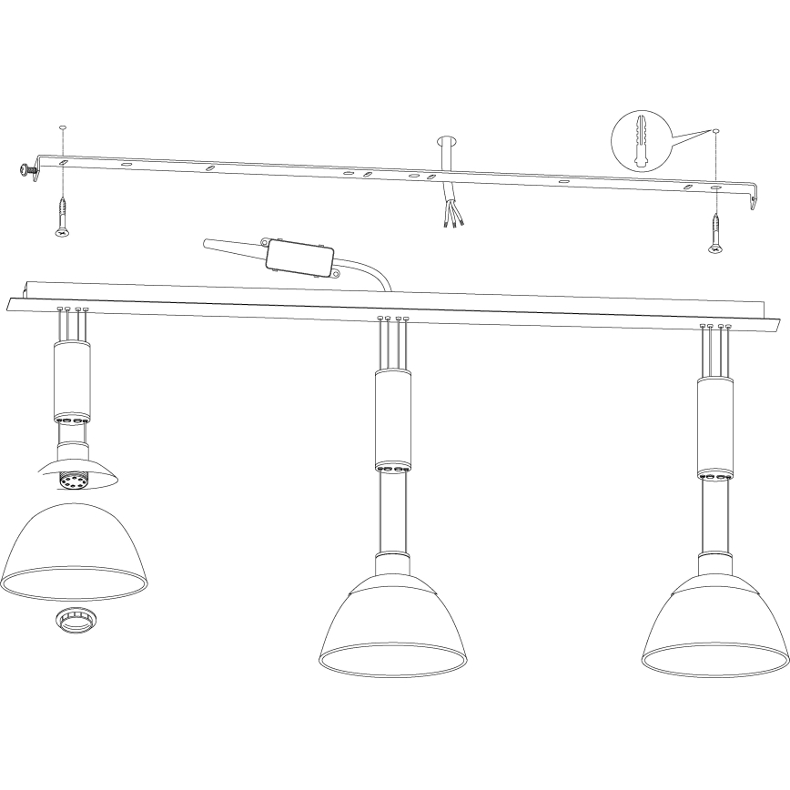 Eglo 93468 - LED Hängande lampa MONTEFIO 3xLED/6W/230V