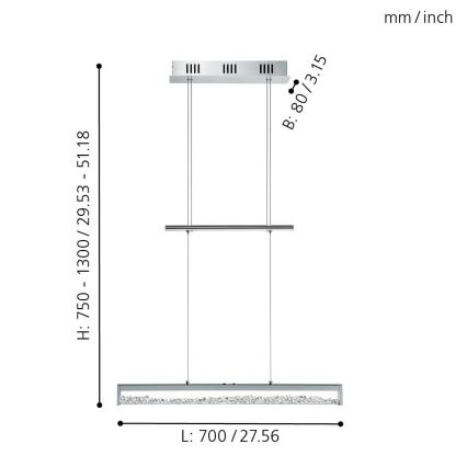 Eglo 93625 - LED Dimbar belysning BilDITO 1 LED/24W/230V