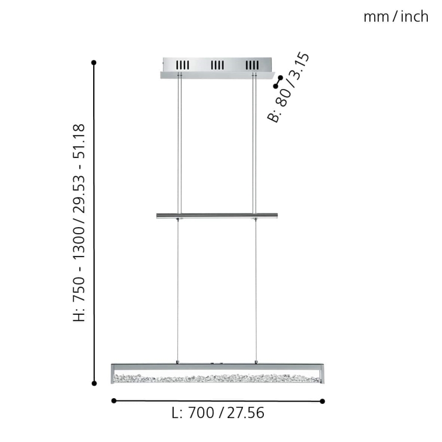 Eglo 93625 - LED Dimbar belysning BilDITO 1 LED/24W/230V