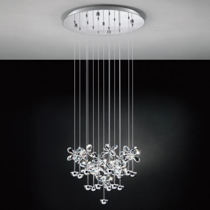 Eglo 93662 - LED ljuskrona med textilsladd PIANOPOLI 15xLED/2,5W/230V