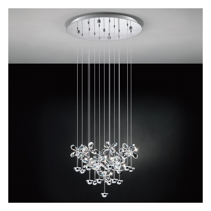 Eglo 93662 - LED ljuskrona med textilsladd PIANOPOLI 15xLED/2,5W/230V