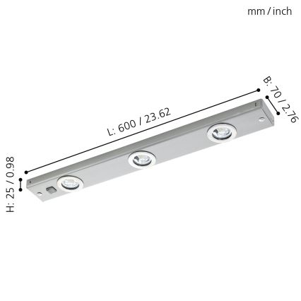 Eglo 93707 - LED spotlight KOB 3xLED/2.3W/230V