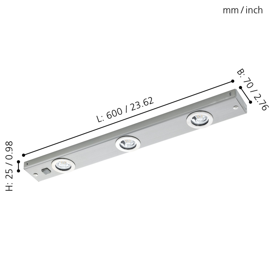 Eglo 93707 - LED spotlight KOB 3xLED/2.3W/230V
