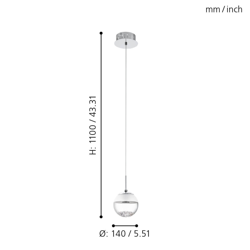 Eglo 93708 - LED Hängande lampa MONTEFIO 1 1xLED/5W/230V