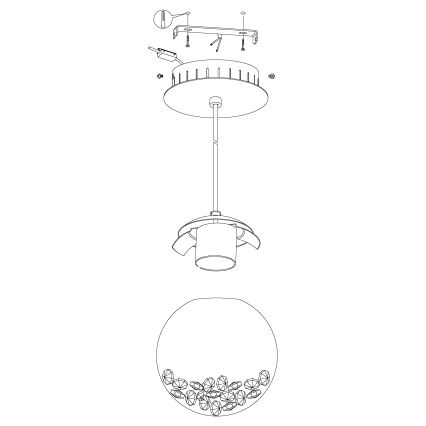 Eglo 93708 - LED Hängande lampa MONTEFIO 1 1xLED/5W/230V