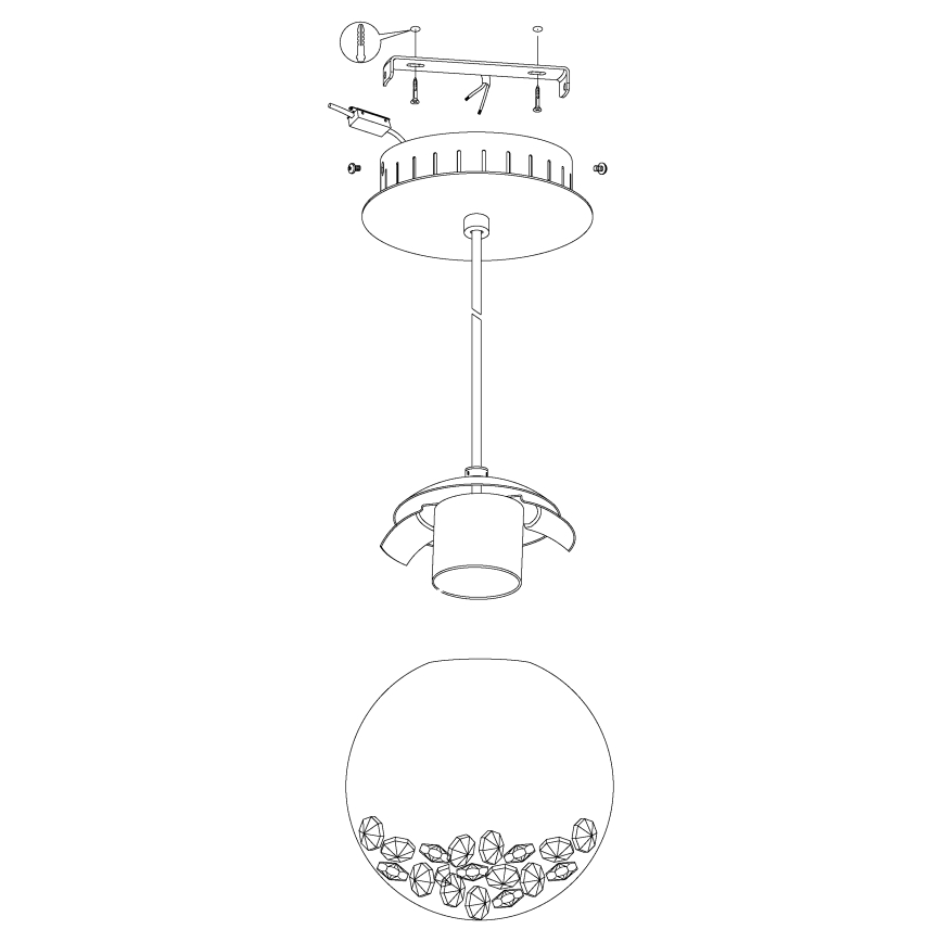 Eglo 93708 - LED Hängande lampa MONTEFIO 1 1xLED/5W/230V