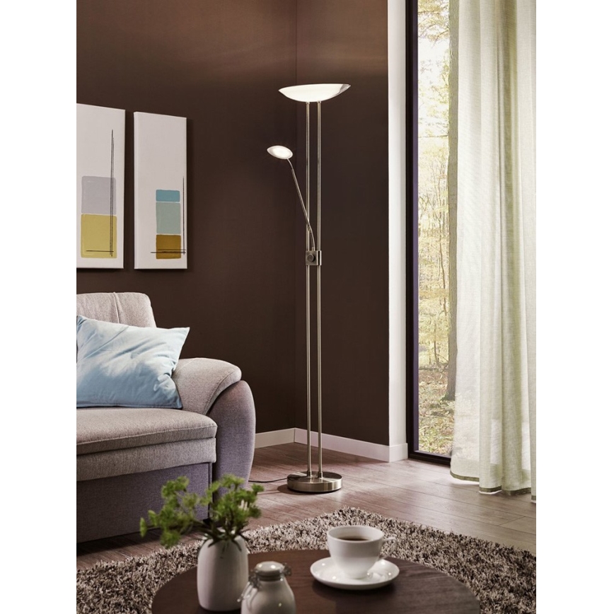 Eglo - LED Dimbar golvlampa LED/20W + LED/2,5W