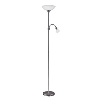 Eglo 93917 - Golvlampa UP 2 1xE27/60W/230V + 1xE14/25W/230V svart krom