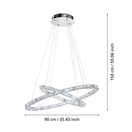 Eglo - LED ljuskrona med textilsladd LED/56,1W/230V