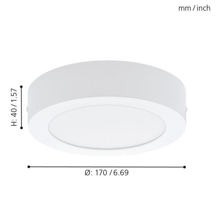 Eglo 94072 - LED Takbelysning FUEVA 1 LED/10,89W/230V