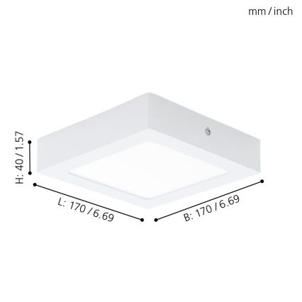 Eglo 94073 - LED Takbelysning FUEVA 1 LED/10.95W/230V