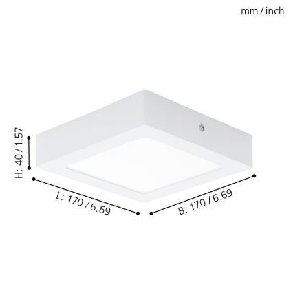 Eglo 94074 - LED Takbelysning FUEVA 1 LED/10.88W/230V