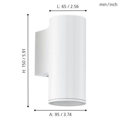 Eglo 94099 - LED Utomhusbelysninging RIGA 1xGU10/3W/230V
