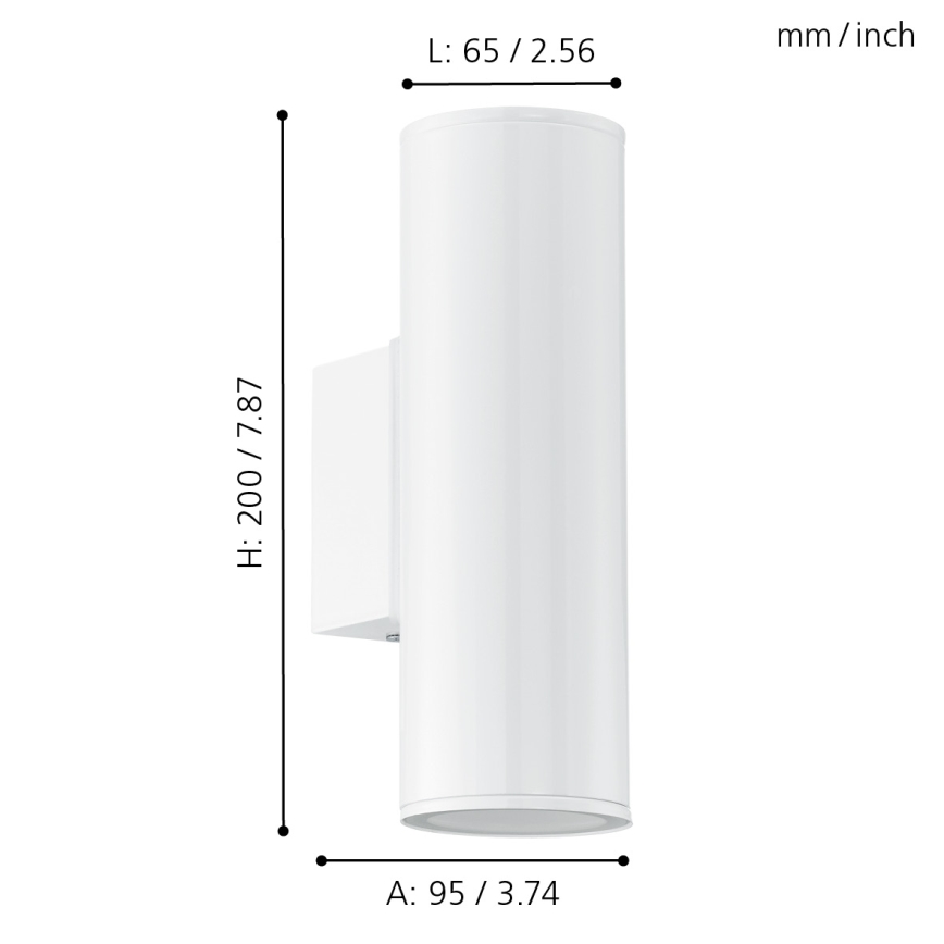 Eglo 94101 - LED Utomhusbelysninging RIGA 2xGU10/3W/230V