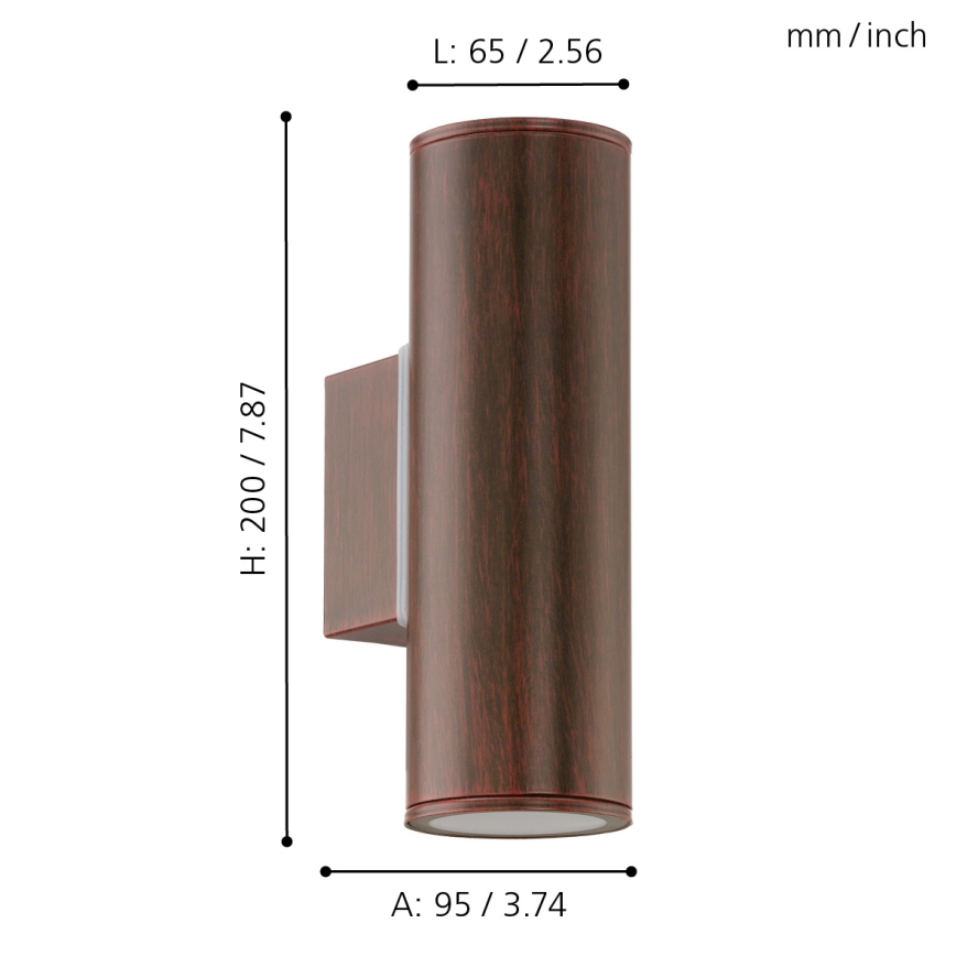 Eglo 94105 - LED Utomhusbelysninging RIGA 2xGU10/3W/230V