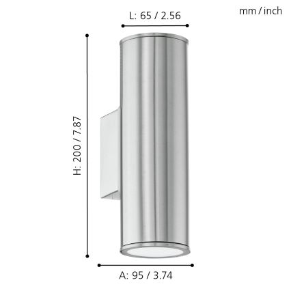 Eglo 94107 - LED Utomhusbelysninging RIGA 2xGU10/3W/230V
