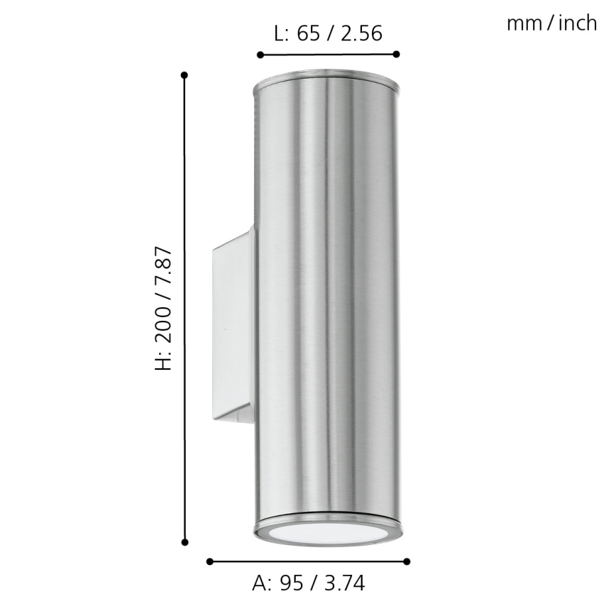 Eglo 94107 - LED Utomhusbelysninging RIGA 2xGU10/3W/230V