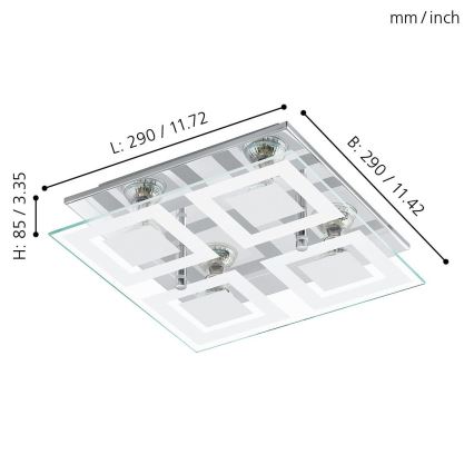 Eglo 94226 - LED Takbelysning ALMANA 4xGU10-LED/3W/230V