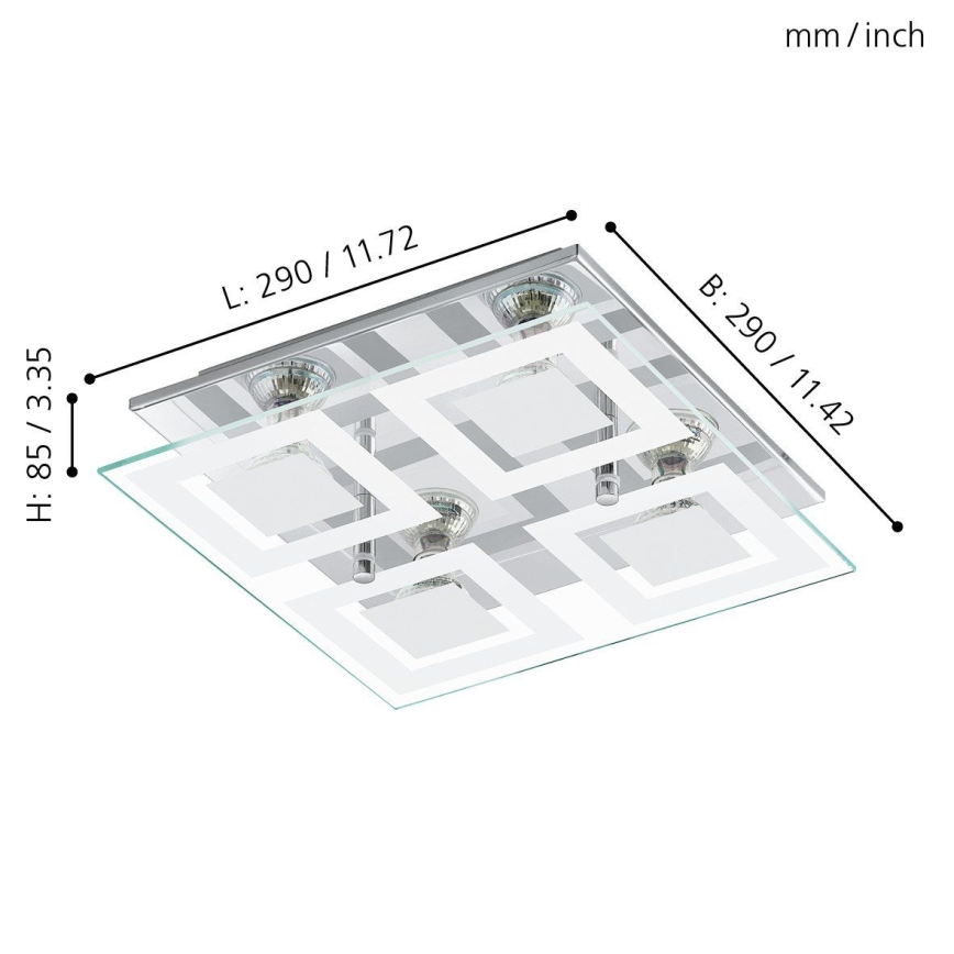 Eglo 94226 - LED Takbelysning ALMANA 4xGU10-LED/3W/230V