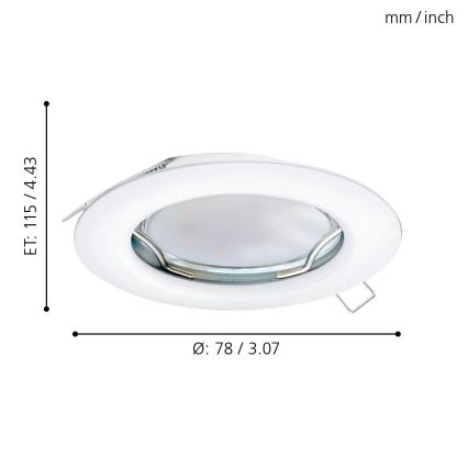 Eglo - SET 3x LED Hängande Takbelysning PENETO 3xGU10-LED/3W/230V