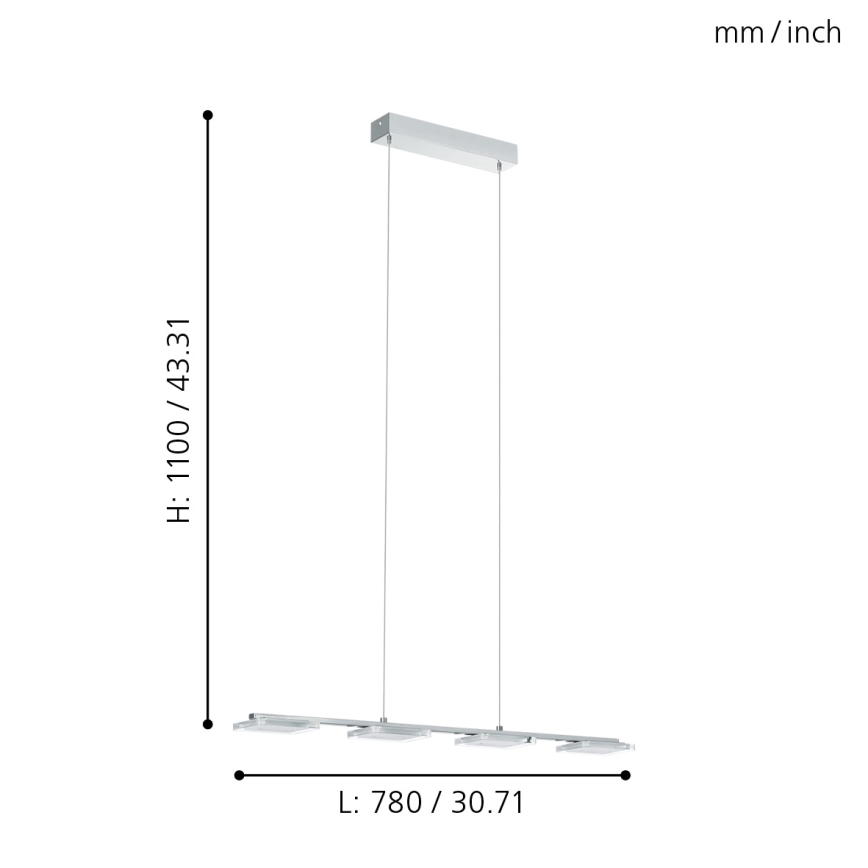 Eglo 94244 - LED Hängande lampa BilTAMA 4xLED/4.5W/230V