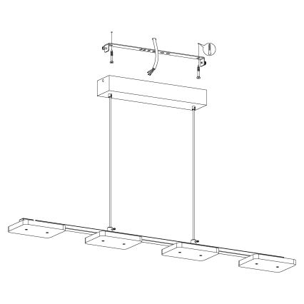 Eglo 94244 - LED Hängande lampa BilTAMA 4xLED/4.5W/230V