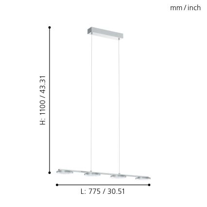 Eglo 94245 - LED Hängande lampa BilTAMA 4xLED/4.5W/230V