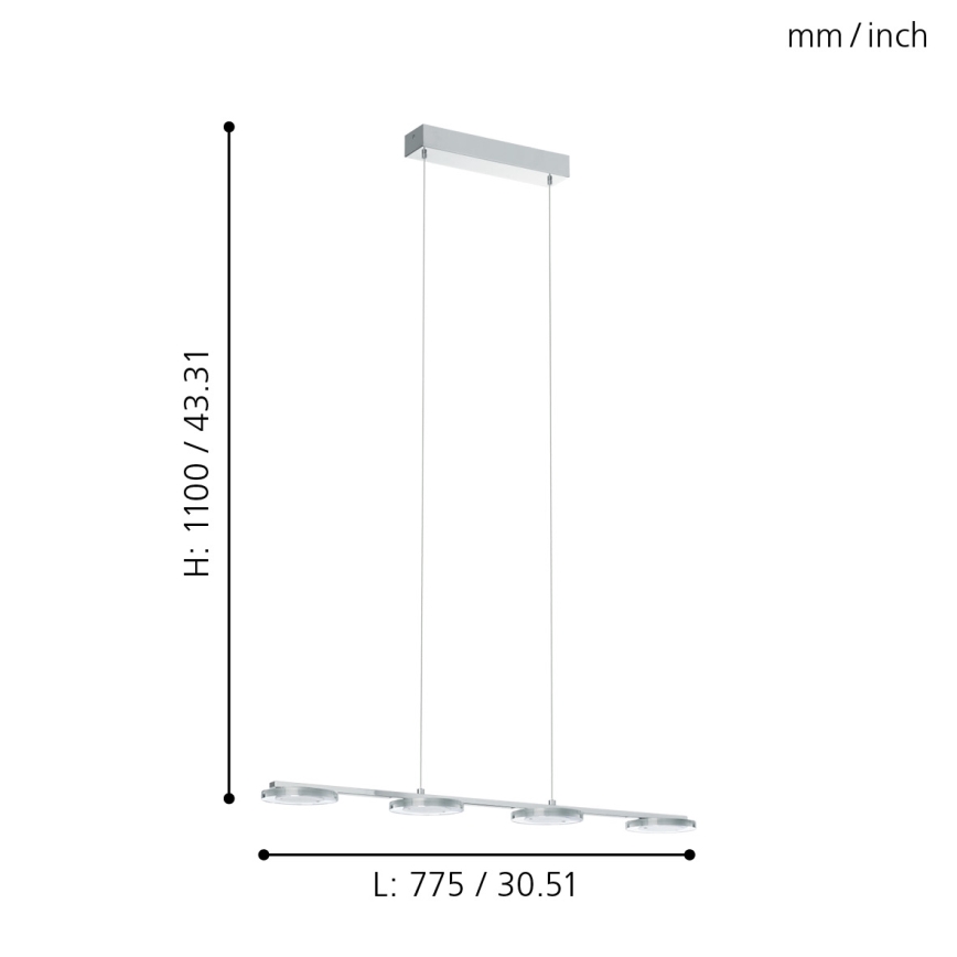 Eglo 94245 - LED Hängande lampa BilTAMA 4xLED/4.5W/230V