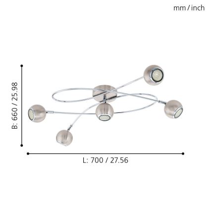 Eglo 94251 - LED spotlight LOCANDA 5xGU10-LED/3W/230V