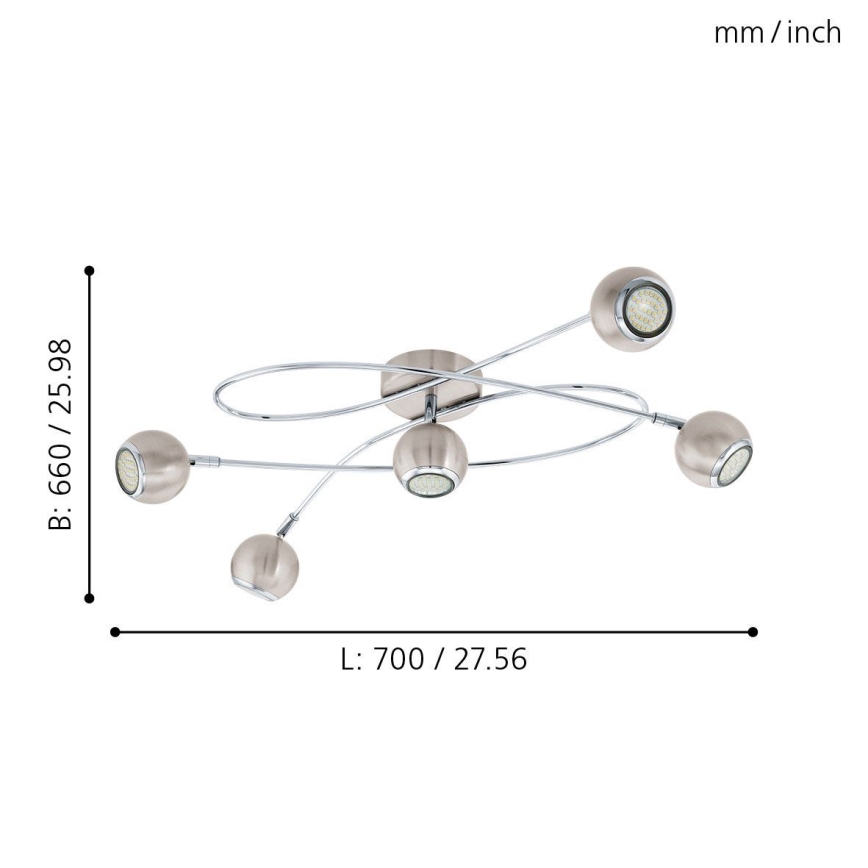 Eglo 94251 - LED spotlight LOCANDA 5xGU10-LED/3W/230V