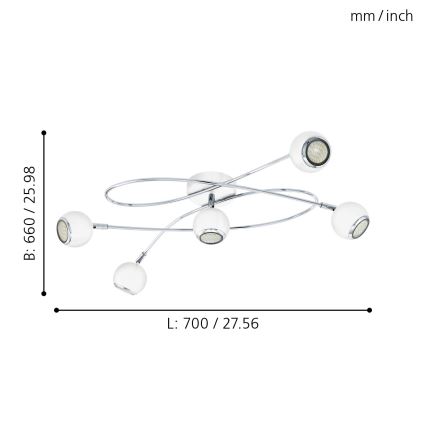 Eglo 94252 - LED spotlight LOCANDA 5xGU10-LED/3W/230V