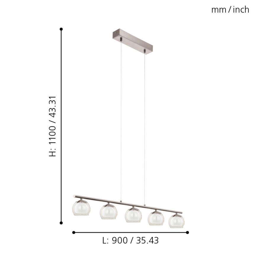Eglo 94319 - LED Hängande lampa ASCOLESE 5xLED/3.3W/230V