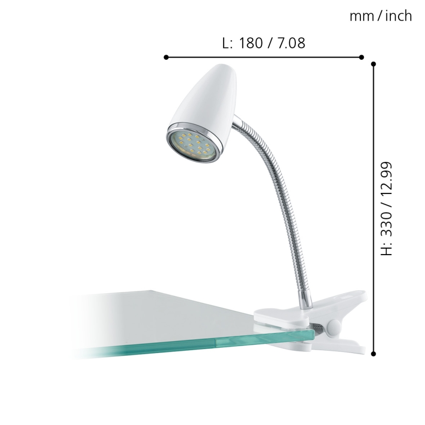 Eglo 94329 - LED-lampa med klämma RICCIO 1xGU10-LED/3W/230V